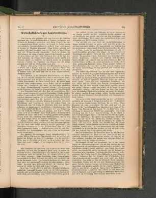 Wirtschaftsbriefe aus Konstantinopel.