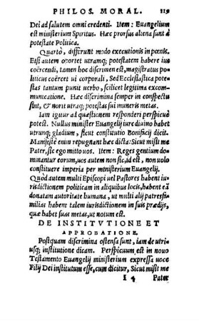De Institvtione Et Approbatione