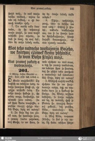 Wot teho nadneho wustajenja Bożeho, we kotrymż cżlowek ktemu pschindże, so won Bohu ßłużicż może