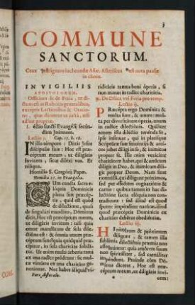 I-XIX, Commune Apostolorum & Evangelistarum - Lectiones pro Evangelistis