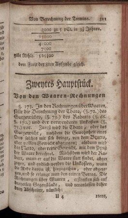 Zweytes Hauptstueck. Von den Waaren-Rechnungen