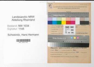 Entnazifizierung Hans Hermann Schweinitz , geb. 04.03.1911 (Oberleutnant)