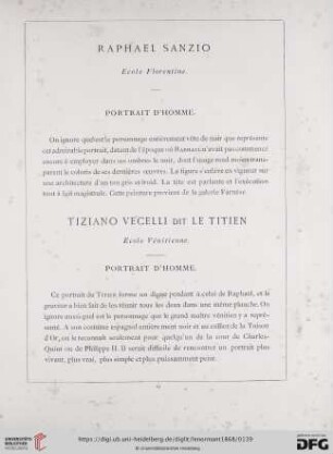 Raphael Sanzio / Tiziano Vecelli dit Le Titien