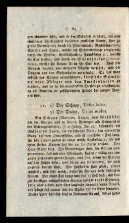 11. 1) Der Schupp, Ursus lotor. 2) Der Dachs, Ursus meles.