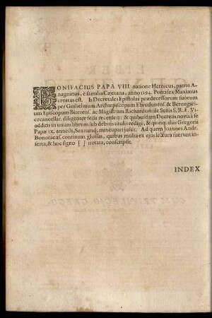 Bonifacius Papa VIII. ...