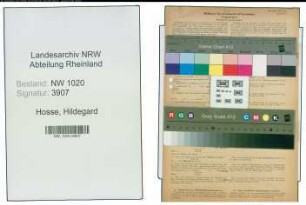 Entnazifizierung Hildegard Hosse , geb. 09.06.1899 (Lehrerin)