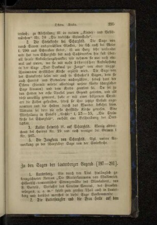 Zu den Sagen der lauterberger Gegend (197-201).