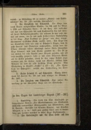 Zu den Sagen der lauterberger Gegend (197-201).