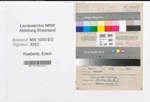 Entnazifizierung Erwin Koeberle, geb. 06.11.1909 (Konstrukteur)