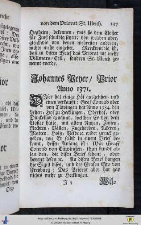 Johannes Beyer (1371) - Hugo von Mörsperg (1415).