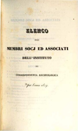 Bullettino dell'Instituto di Corrispondenza Archeologica : = Bulletin de l'Institut de Correspondence Archéologique. 1829