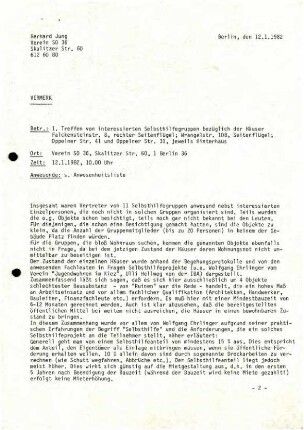 Mieterberatungsbroschüre und Protokolle:               Bauliche Selbsthilfe