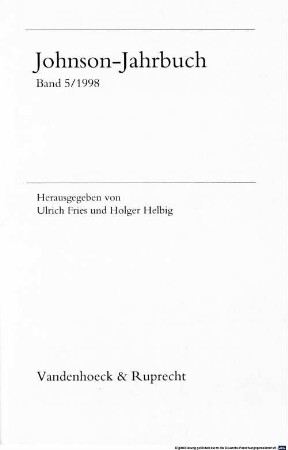 Johnson-Jahrbuch. 5. 1998
