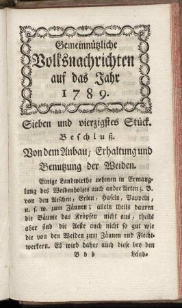 Sieben und vierzigstes Stück