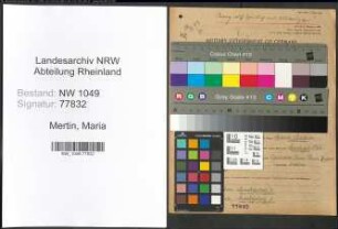 Entnazifizierung Maria Mertin , geb. 20.12.1884 ()