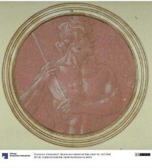Männlicher Halbakt mit Stab