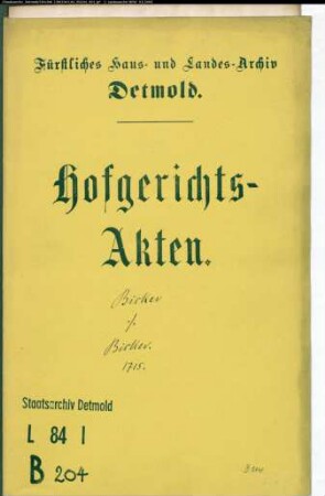 Bicker, Hans Jürgen zu Alverdissen gegen Christian Bicker
