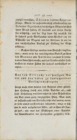 Vom dem Gebrauche der hiesigen Bäder und den dabey zu beobachtenden Vorsichtsmaßregeln