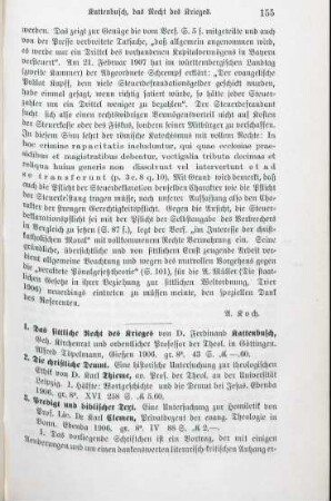 155-158 [Rezension] Kattenbusch, Ferdinand, Das sittliche Recht des Krieges