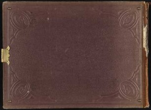 Album mit 32 Fotografien von August Kotzsch : Album mit Ledereinband, Metallschließe, Metallknöpfe in allen vier Ecken, bezeichnet goldgeprägt Mitte: ALBUM, bezeichnet typografisch auf Papieretikett oben Mitte: 451, auf 32 Seiten aus Karton mit Goldschnitt 32 aufgeklebte Albuminpapierabzüge; Seiten: je 22,5 x 29,5 cm, Album: 23,3 x 32 x 3,4 cm (1880/1890). Dresden: SLUB/DF 2024.D.8