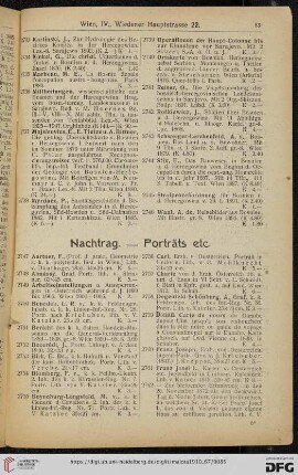 Nachtrag. - Porträts etc. (Nr. 2747 - 2807)
