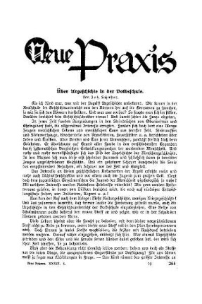 Neue Praxis : Über Urgeschichte in der Volksschule