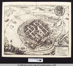 Abbildung der Stadt Pilsen in Böhmen und wie selbige Durch den von Mansfeldt belägert und Eingenohmen worden. Anno 1618