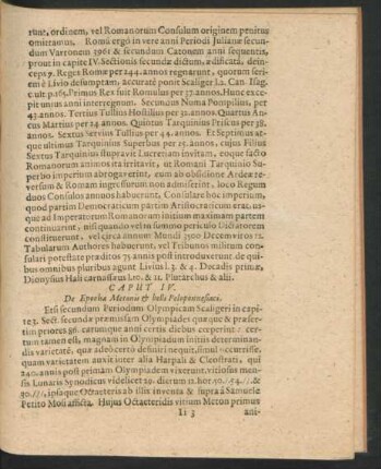 Caput IV. De Epocha Metonis & belli Peloponnesiaci.