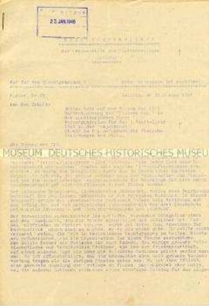 Interner Nachrichtendienst der Stadtverwaltung Leipzig u.a. zum Nürnberger Prozess und zur UN-Vollversammlung ("Nur für den Dienstgebrauch")