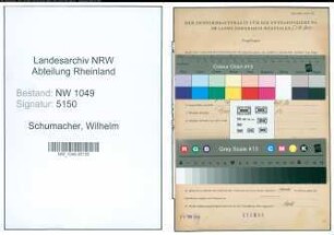 Entnazifizierung Wilhelm Schumacher , geb. 01.01.1904 (Kaufmaennischer Angestellter)