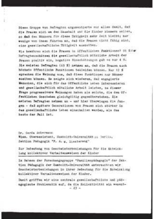 Zur Bedeutung von Geschwisterbeziehungen für die Entwicklung kollektiver Verhaltensweisen der Kinder