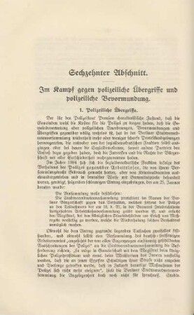 Sechzehnter Abschnitt. Im Kampf gegen polizeiliche Übergriffe und polizeiliche Bevormundung