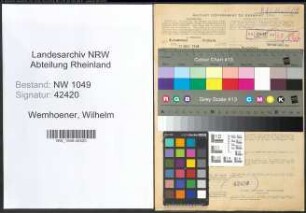 Entnazifizierung Wilhelm Wemhoener , geb. 21.05.1905 (Berufsberater)