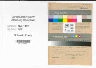 Entnazifizierung Franz Schlaak , geb. 15.08.1893 (Polizist)
