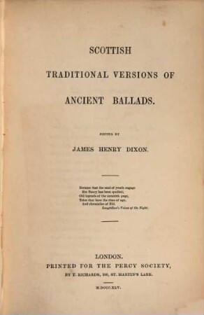 Scottish traditional versions of ancient ballads