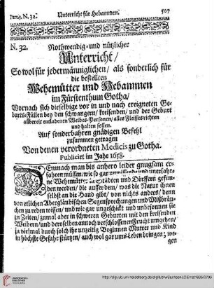Part3, Lit. D. Num. 32, Hebammen-Ordnung