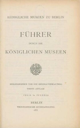 Führer durch die Königlichen Museen