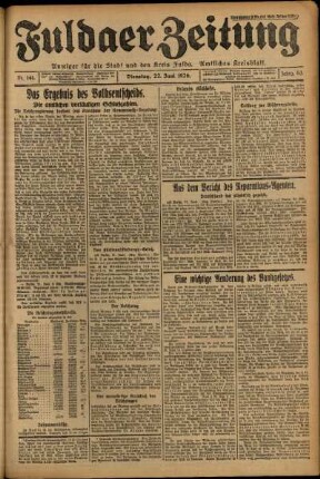 Ausgabe vom Dienstag, den 22. Juni 1926.