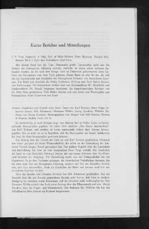 Kurze Berichte und Mitteilungen