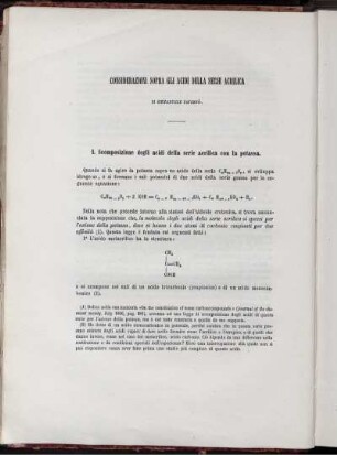 Considerazioni sopra gli acidi della serie acrilica