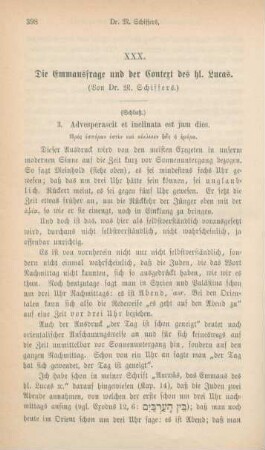 398-407 Die Emmausfrage und der Context des hl. Lucas : II.