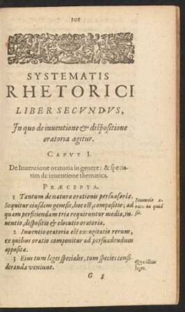 Caput I. De Inventione oratoria in genere : & speciatim de inventione thematica.