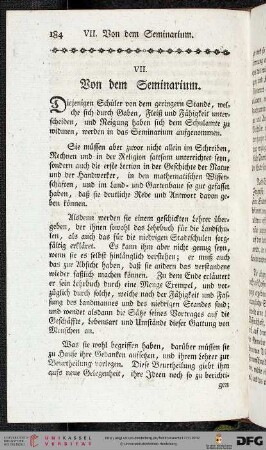 VII. Von dem Seminarium