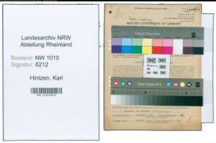 Entnazifizierung Karl Hintzen , geb. 02.04.1881 (Gastwirt)