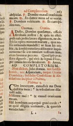 163-167, Ad Completorium.