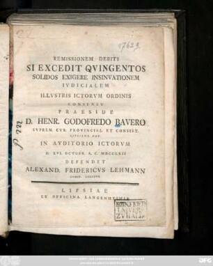Remissionem Debiti Si Excedit Qvingentos Solidos Exigere Insinvationem Ivdicialem