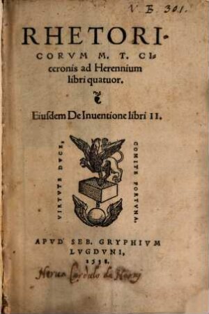 Rhetorica Ad Herennium : lib. IV.