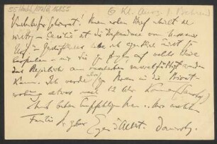 Brief an Ludwig Strecker  und B. Schott's Söhne : 31.10.1907