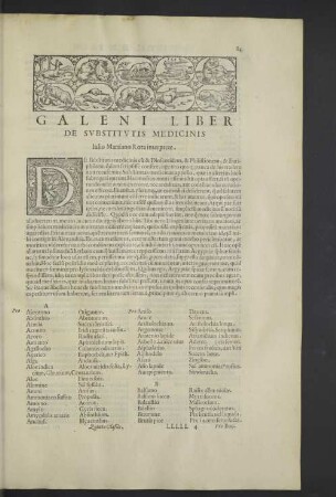 Galeni liber de substitutis medicinis