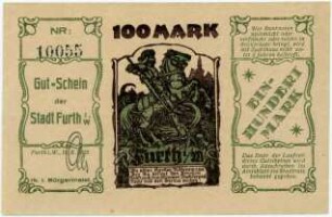 Geldschein / Notgeld, 100 Mark, 15.10.1922